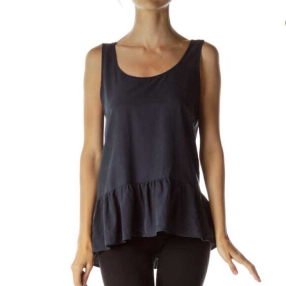 Zara Tops - Zara Navy Sleeveless Peplum Blouse